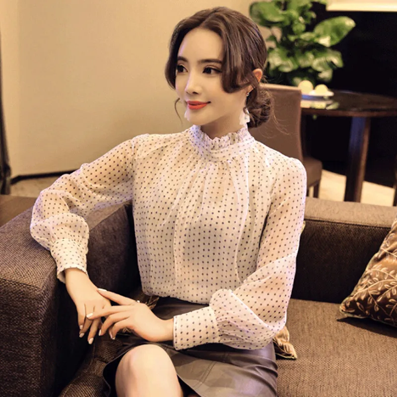

New Fashion 2020 Autumn Blouse Women Long Sleeve Shirt Women Female Fashion Loose Blouse Office Lady Thin Bottoming