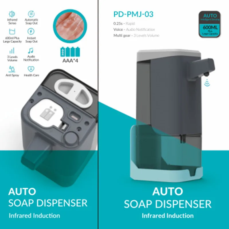 

Automatic Liquid Soap Dispensers Touchless Sensor Infrared Non-contact Hand Sanitizer Soap Foam Dispenser for Bathroom Kitchen