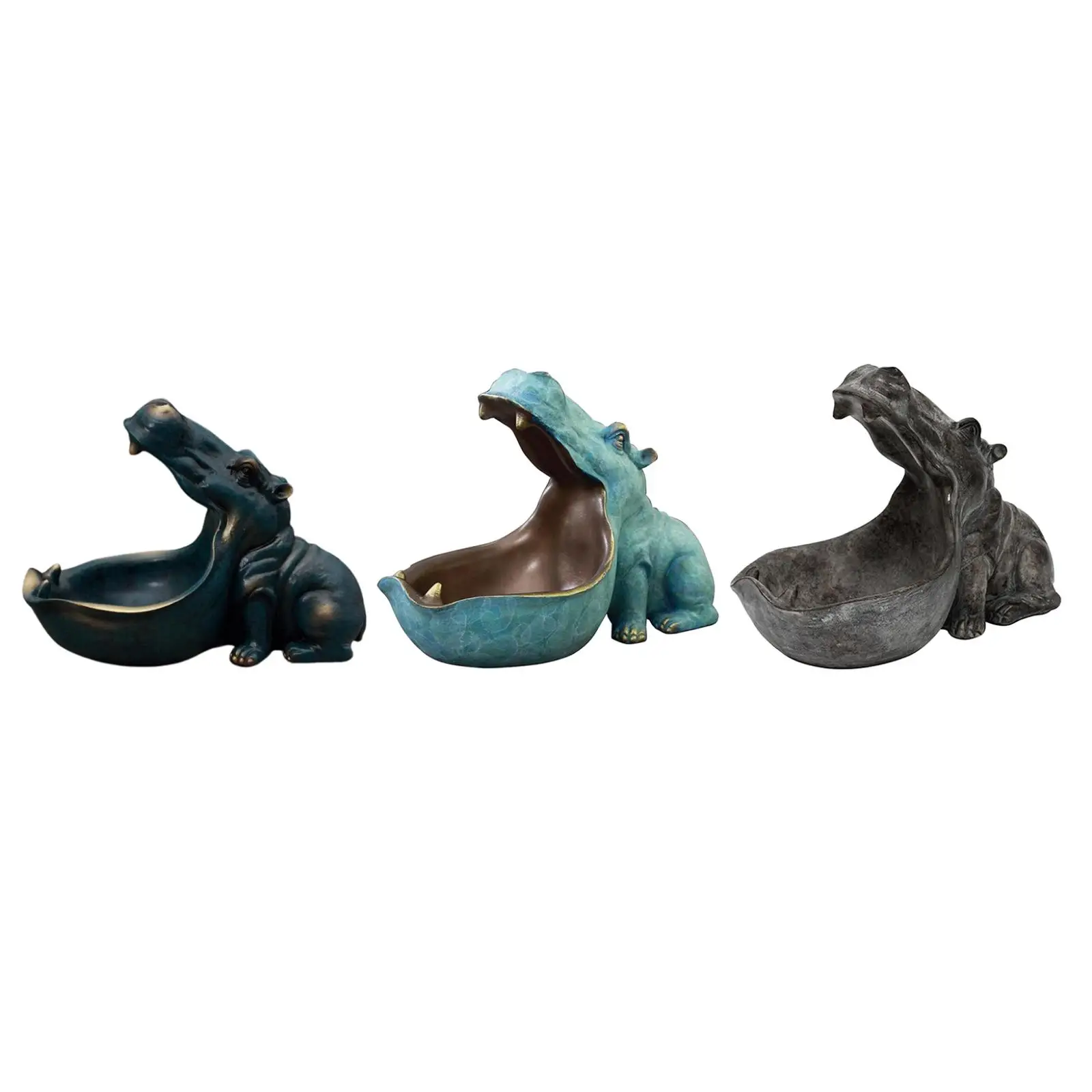 

Resin Hippopotamus Storage Tray Sculpture Artware Statue Crafts Office Decor