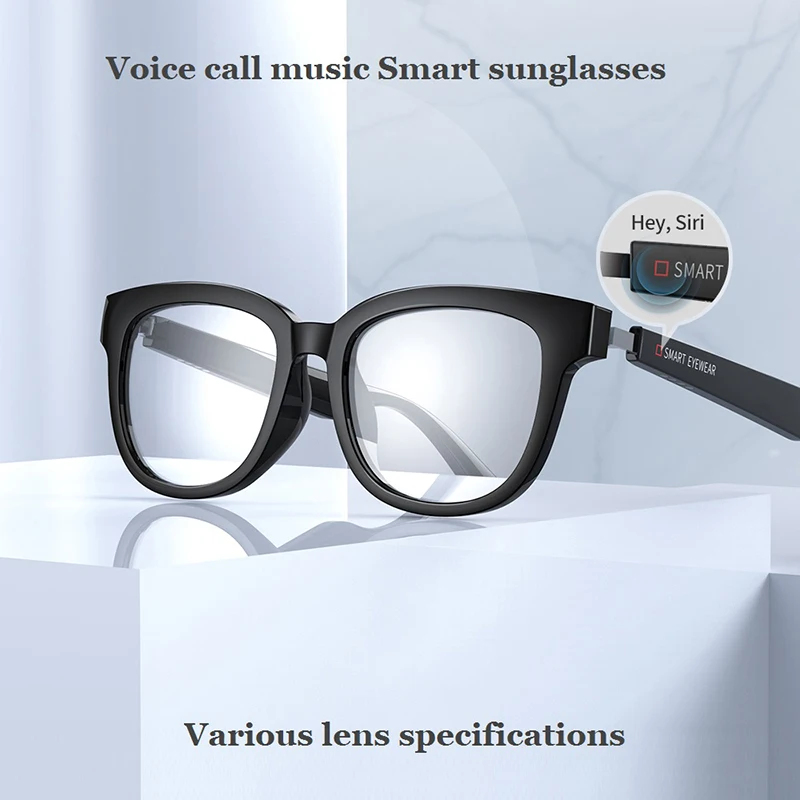 저렴한 업그레이드 블루투스 5.0 스마트 안경 음악 음성 통화 선글라스는 처방 렌즈와 일치 할 수 있습니다 호환 IOS 안드로이드