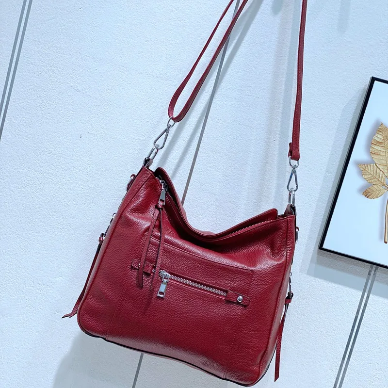 Genuine leather handbags 2021 new tote bag large-capacity luxury natural leather ladies messenger shoulder bag