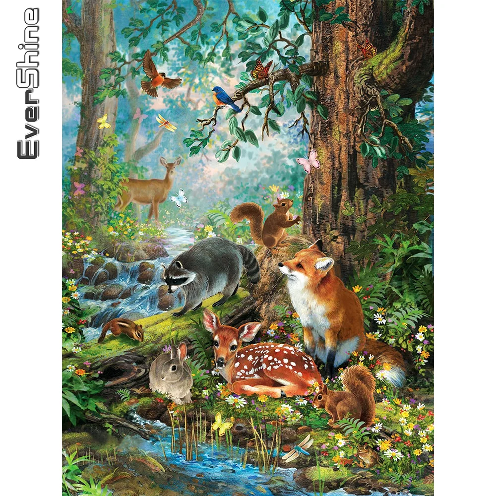 

Evershine Алмазная вышивка олень рукоделие Алмазная мозаика лиса Новое поступление картина стразами Алмазная живопись животные кустарный деко...