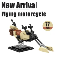 moc space combat mandalorianed flying motorcycle building block model scout aircraft technical children toy diy puzzle gift