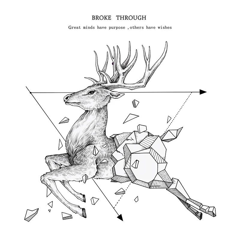 

Modern Creative Wall Stickers Living Room Porch Corridor Wall Decoration Bedroom Study Personality Elk Self Adhesive Decals