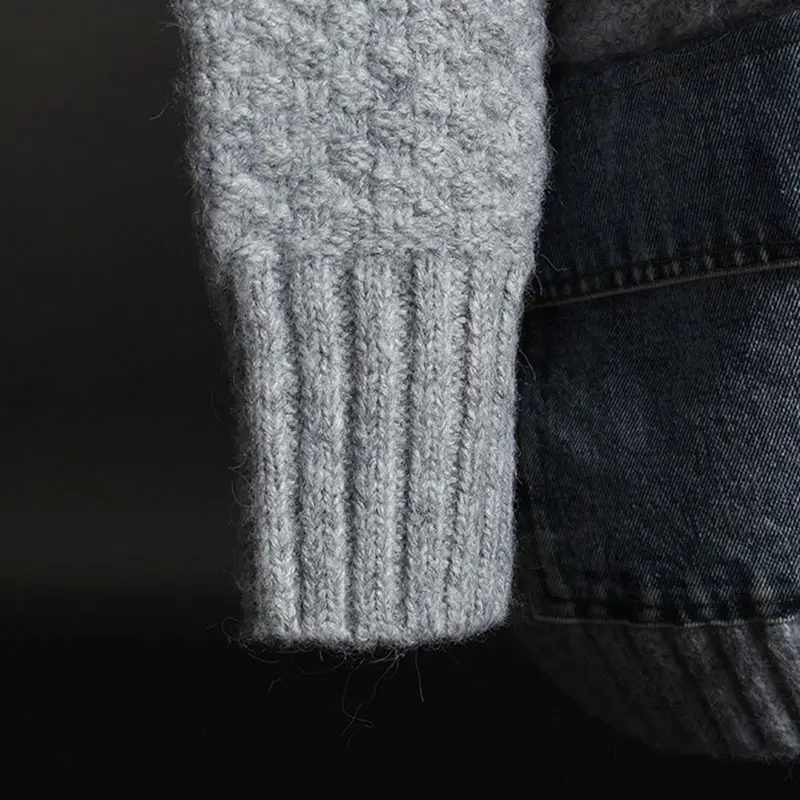 

XITAO False Two Piece Sweater Knitted Women Pocket Full Sleeve Single Breast Goddess Fan Casual Style 2020 Winter Sweater ZY2299