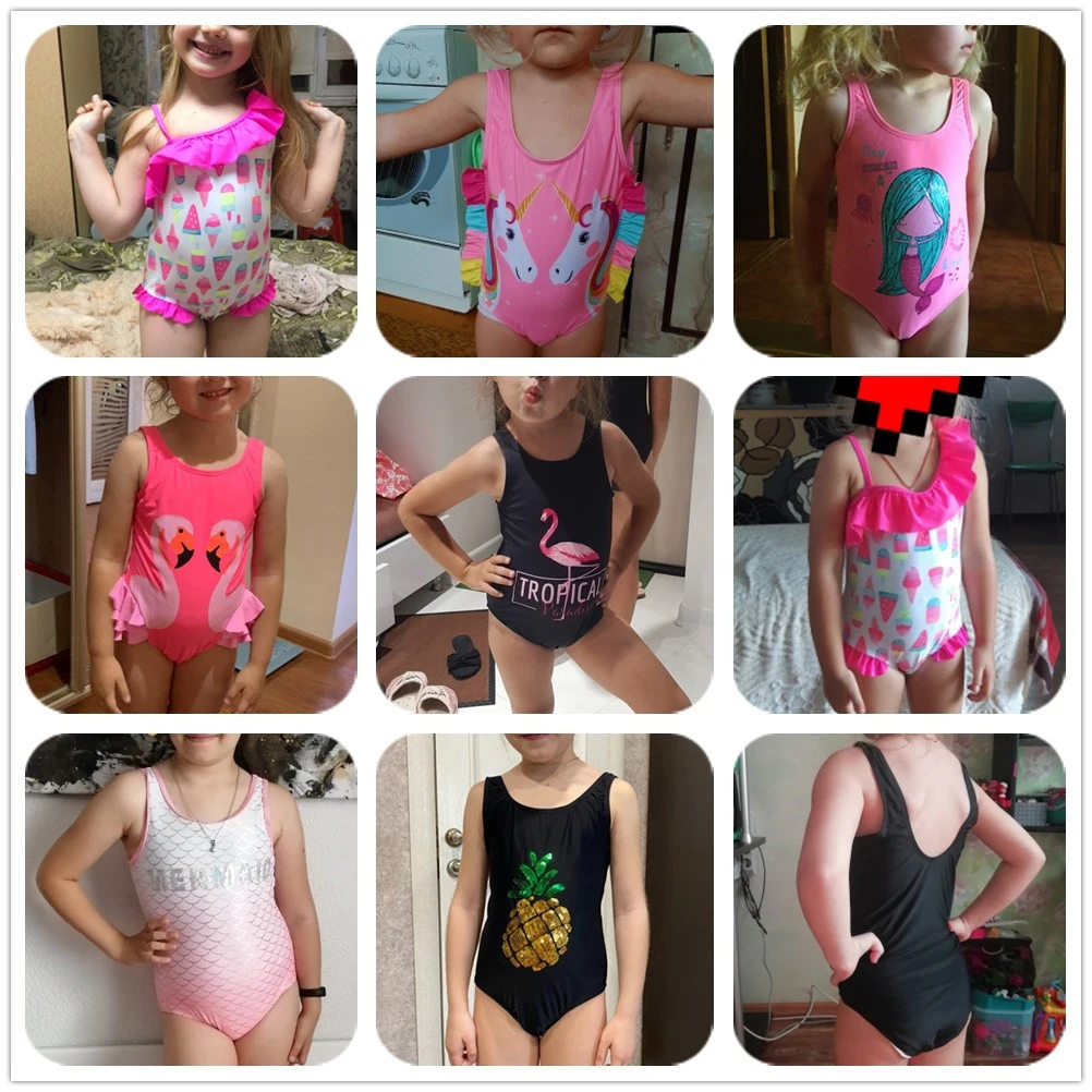 

2~14Years Girls swimwear 2021 New Summer Girls Swimsuit one piece children Beachwear Bathing Suits-ST146
