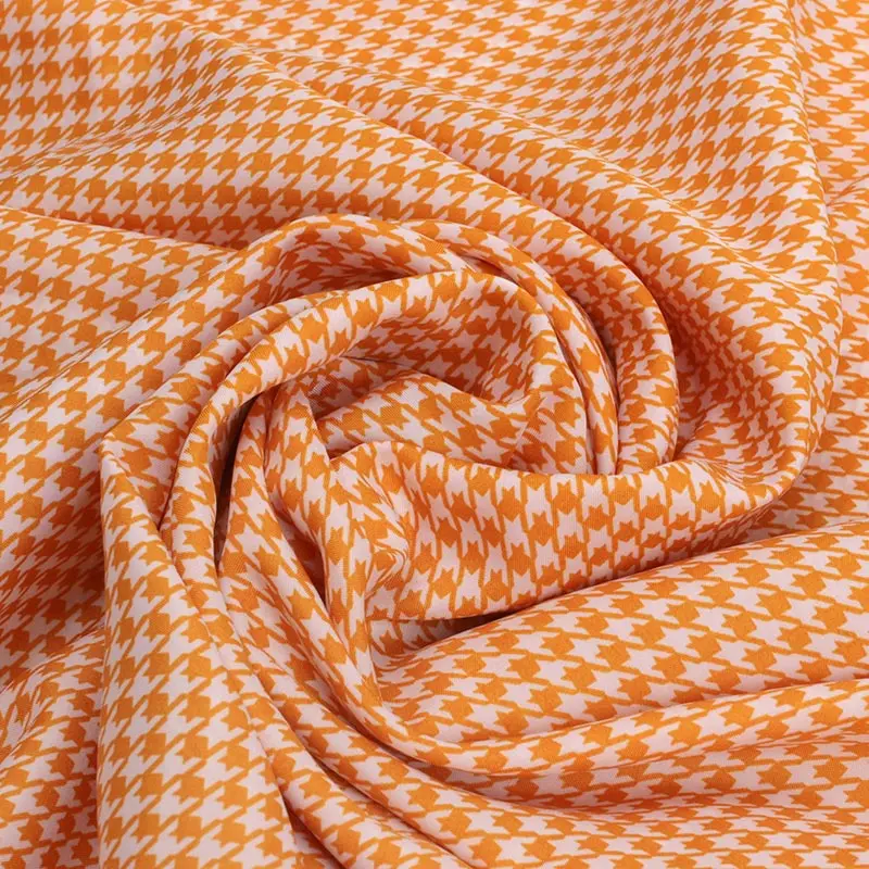 Шифоновая ткань с принтом гусиные лапки 45*150 см | Дом и сад