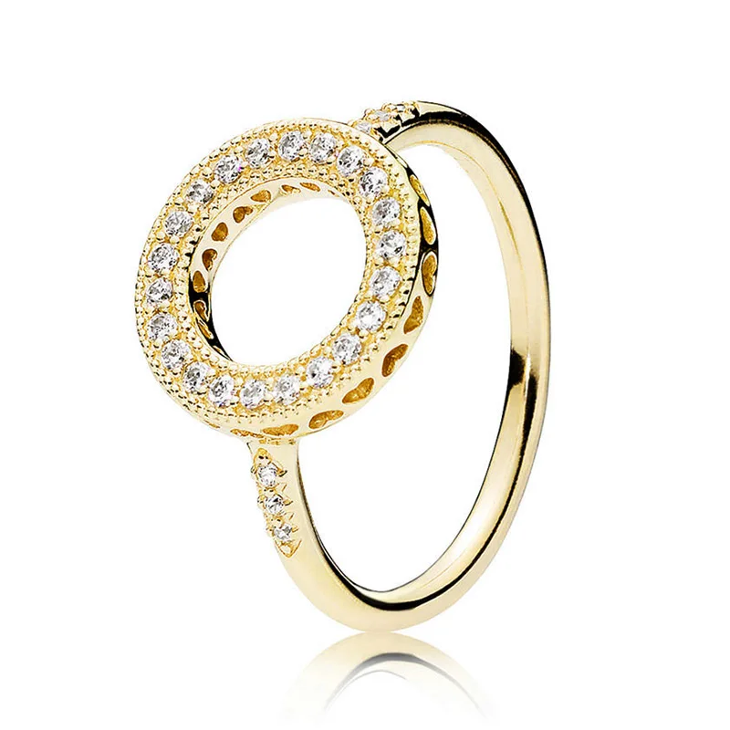 Модное розовое золото Серебряное кольцо навсегда чистое серебро круглый фианит