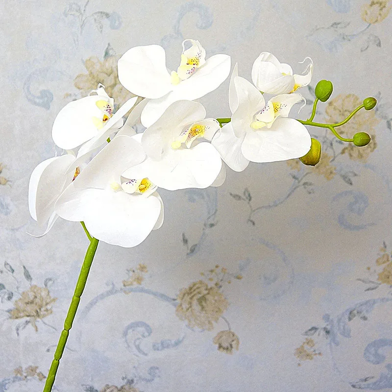 

7 Heads Real touch white orchid Latex branch artificial flowers for home room decor living room decoration flores artificiales