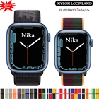 Ремешок нейлоновый для Apple Watch band 44 мм 40 мм, браслет для смарт-часов correa 4238 мм, iWatch Series 5 4 SE 6 7 4541 м
