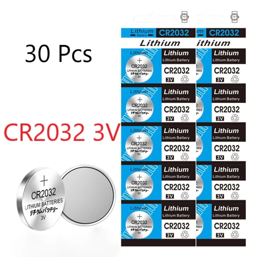 

30pcs/pack CR2032 Button Batteries BR2032 DL2032 ECR2032 Cell Coin Lithium Battery 3V CR 2032 For Watch Electronic Toy Remote