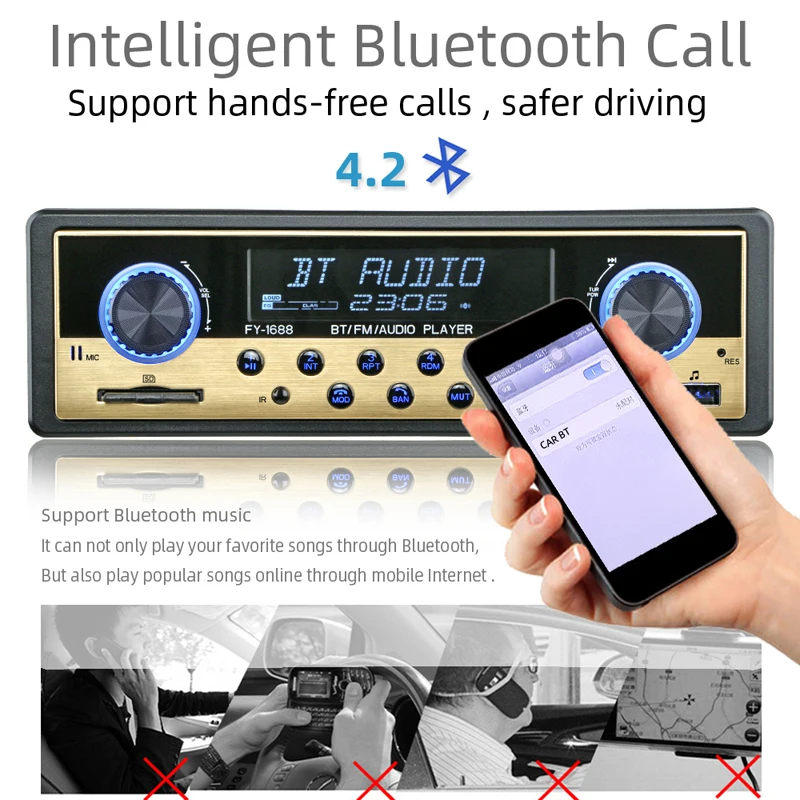 Автомобильный Радио Coche Авторадио Bluetooth FM стерео аудио вспомогательный приемник USB автостерео Авто Электроника 1 din автомобильный MP3 мультимедийный плеер