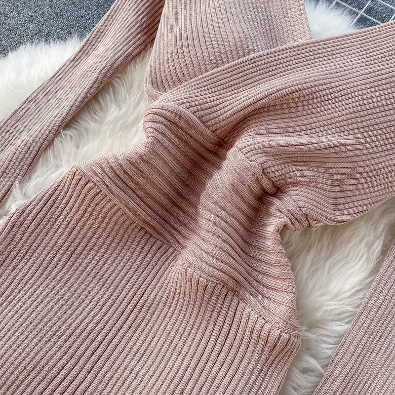 Женское трикотажное платье-футляр SINGRAIN Осеннее сексуальное теплое облегающее