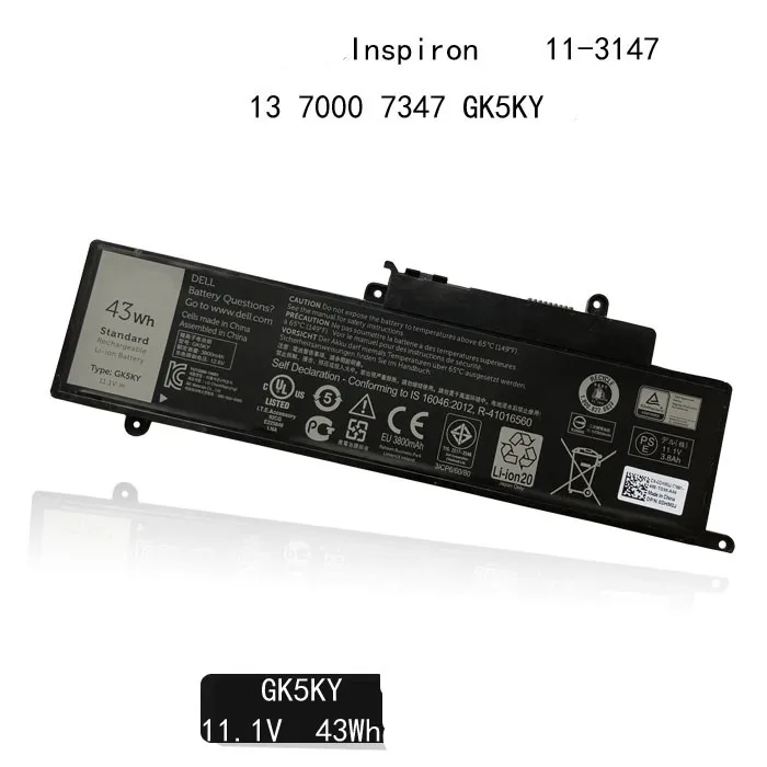

100% New Genuine Original GK5YK Battery For DELL Inspiron 13 7347 Series Laptop Type GK5KY 04K8YH 11.1V 43WH