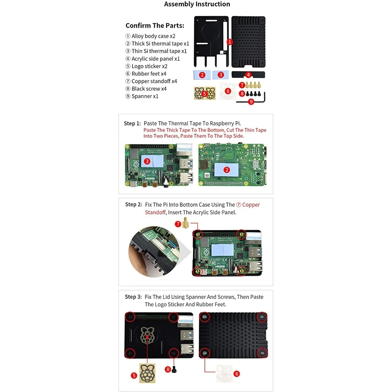 Чехол Waveshare из алюминиевого сплава для Raspberry Pi 4 с точной обработкой и