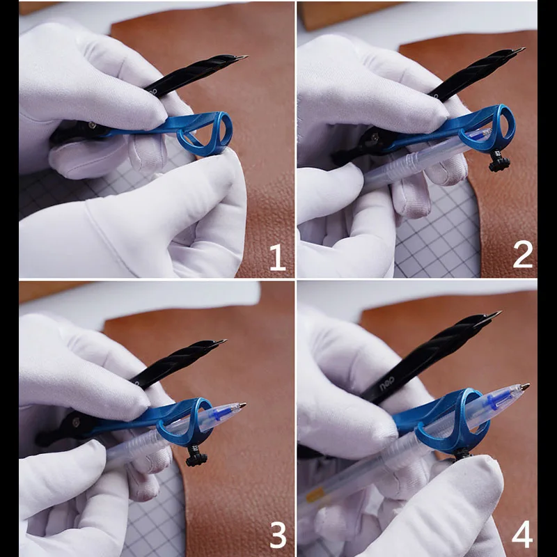 Бавер кожаного изделия шаг маркировка может держать ручки для рисования линейка