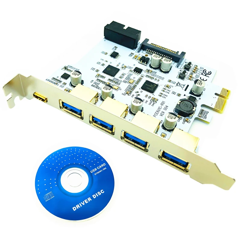 Добавить на карту USB 3 0 PCI E Тип C карта расширения Express к контроллер 5 портов + 1 порт
