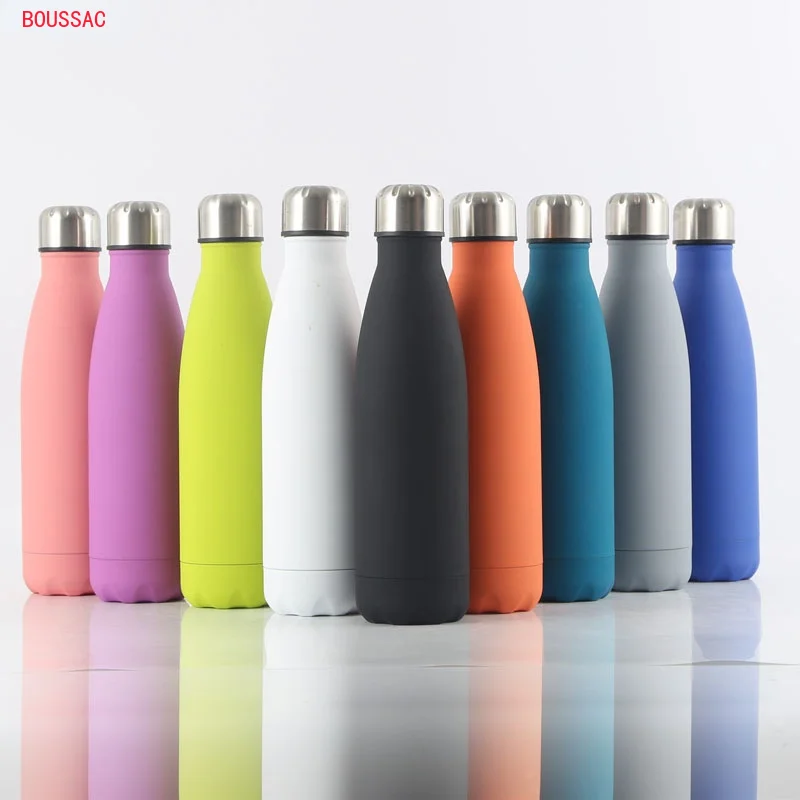 

350/500/750/1000ml Stainless Steel Water Bottle Rubber Painted Surface Vacuum Flask Coffee Cup Bottle Thermos Mug