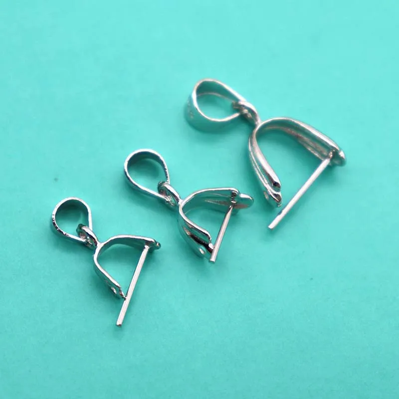 4 шт. реального чистого твердого 925 пробы серебряная подвеска зажим застежка Pinch