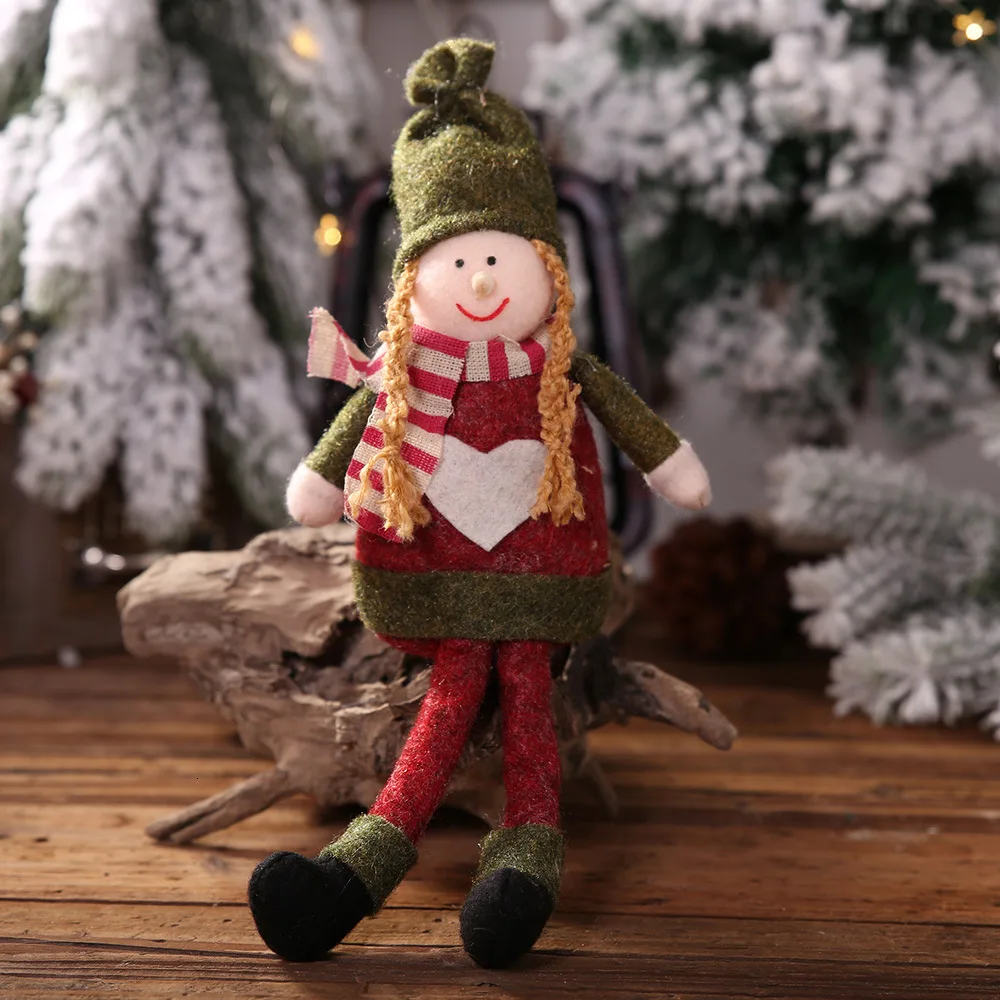 Веселая Рождественская елка украшения мультфильм кукла Санта Клаус Лось для
