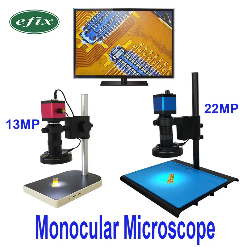 13MP HDMI VGA/22MP HD USB TF монокулярный микроскоп цифровая камера Объектив 56 светодиодный светильник большая стойка для верстака ремонт телефона пайка