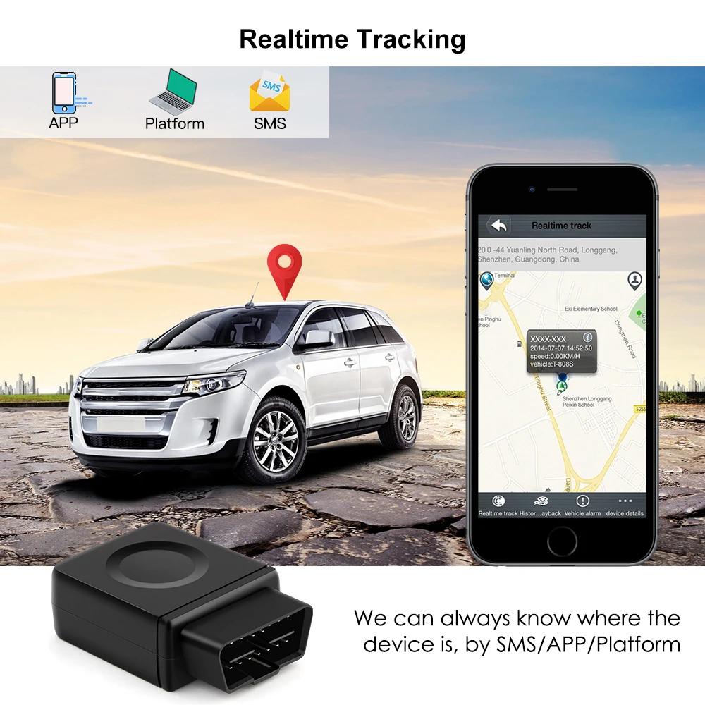 4G OBD GPS трекер OBD2 автомобильный локатор слежения в реальном времени голосовой