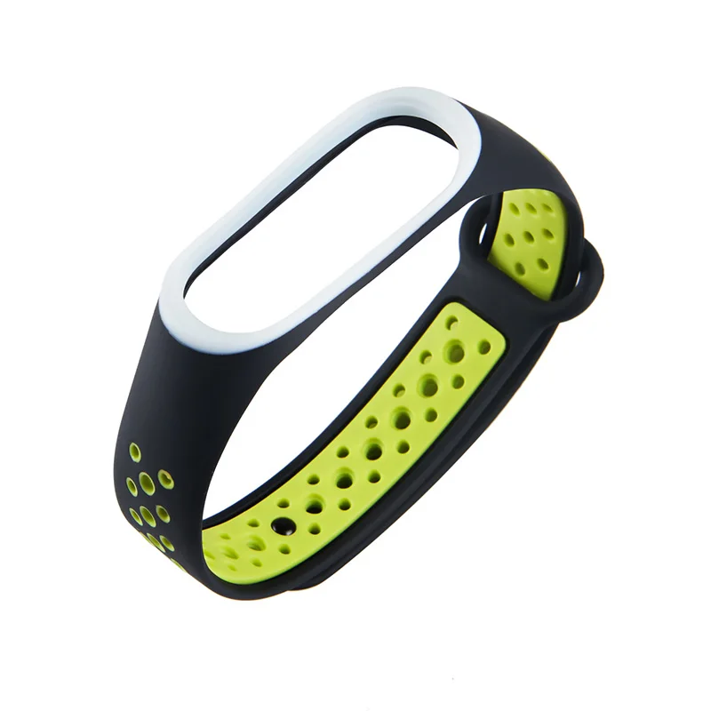 Black yellow M3/4 1 шт. Сменные Ремешки для наручных часов для Xiaomi 3/4 двойной цвет популярный высококачественный браслет силиконовый ремешок - Цвет ремешка: Black yellow