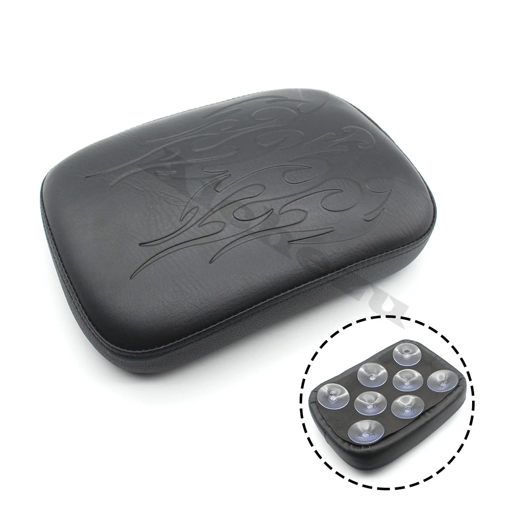 Flame 8 suction cup ACZ Motorcycle Multi Pattern Suction Cup Rear Pillion Passenger Pad Seat for Harley Davidson Bobber Chopper - Цвет: Flame 8 suction cup