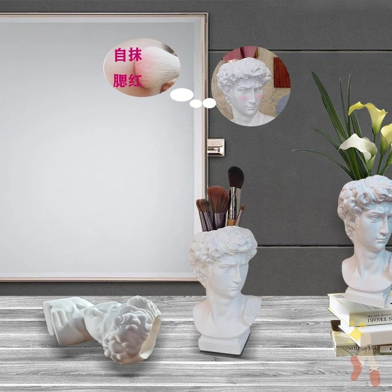 Голова Давида статуя из смолы гипс ваза для сушеных цветов декор гостиной кисть
