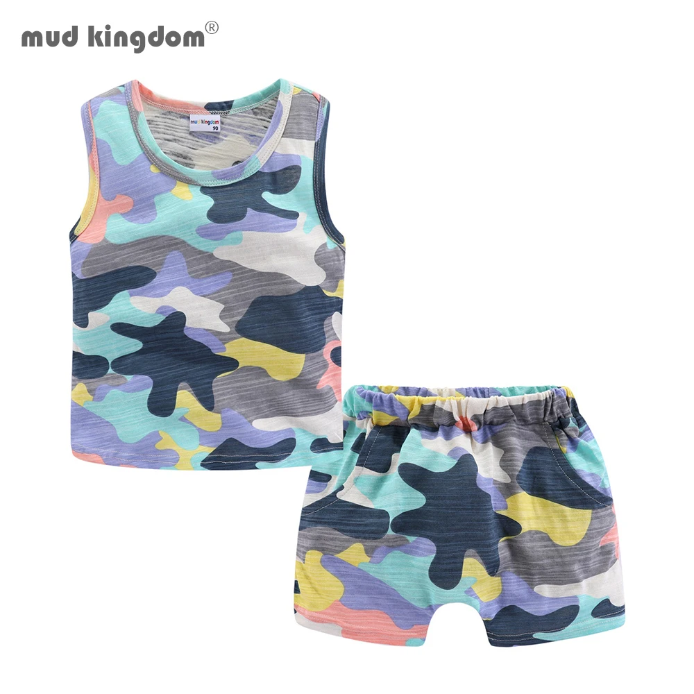 

Mudkingdom Summer Toddler Boys Outfits Sleeveless Camouflage Vest and Shorts Set for Boy Clothes Tank Tops Suit Kids Clothing