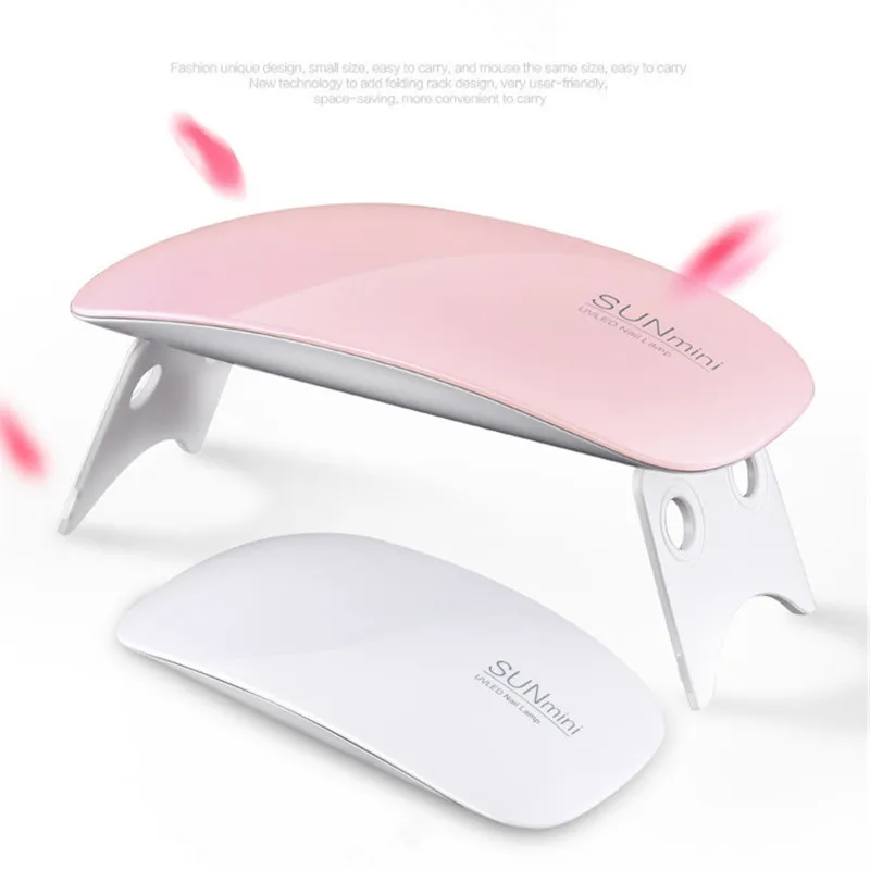

Nail Dryer Machine UV LED Lamp Portable USB Cable Home Use Nail UV Gel Varnish Dryer 6 LEDS Lamp Nail Art Tools 2 Color