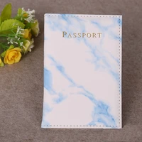 travel accessories vintage marble passport holder id cover women men portable bank card passport business pu leather wallet case