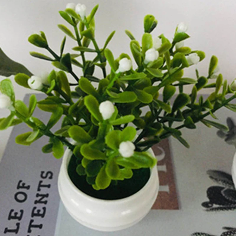 Artificial Plants Small Faux Bonsai Tree Realistic Fake Potted Home Ornaments Office Desk Room Decoration Will Not Fade | Дом и сад