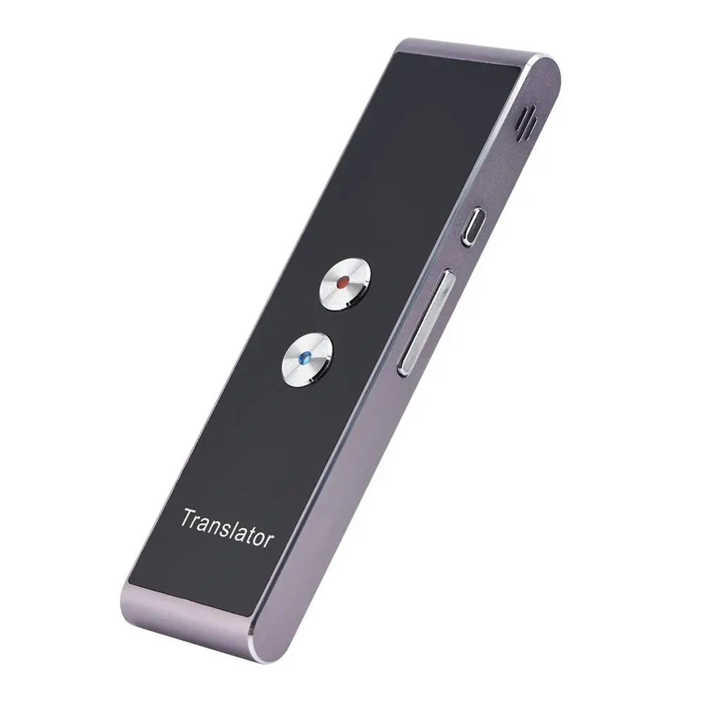 SILVER Интеллектуальный 41 языковой переводчик Bluetooth переводчик в режиме реального времени переводчик для путешествий и встреч голосовые переводчики - Цвет: SILVER