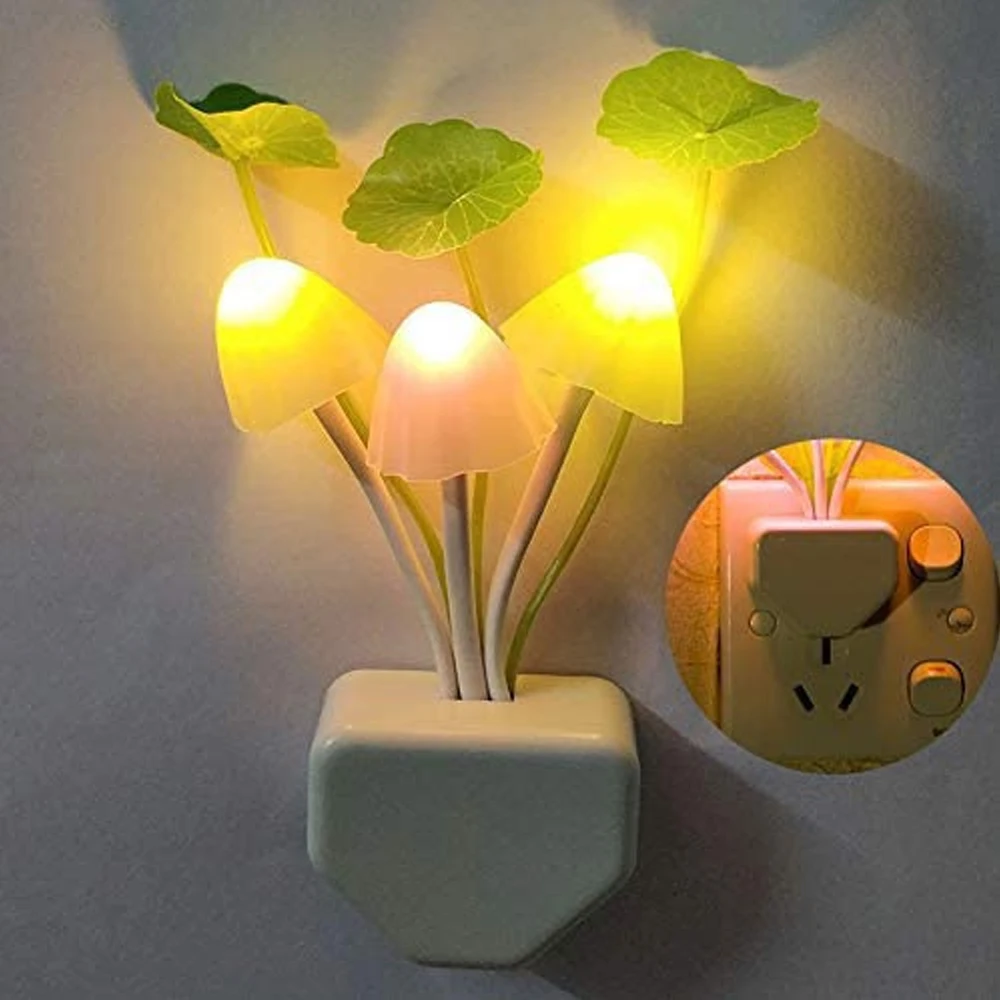 

Novelty Night Light EU & US Plug Induction Dream Mushroom Fungus Luminaria Lamp 220V 3 LED Mushroom Lamp LED Night Light