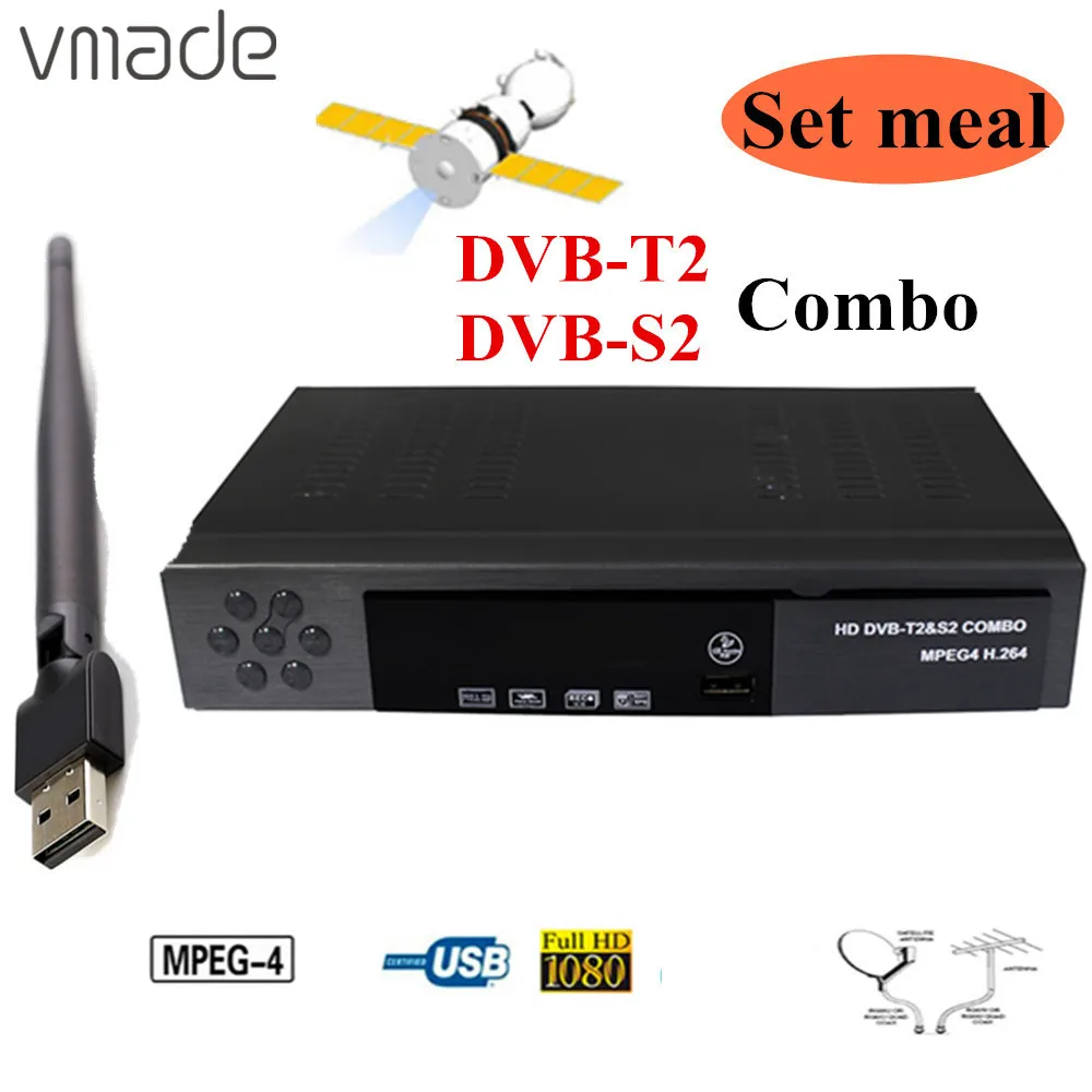 Vmade 8902 Combo dvb t2 DVB S2 wifi ресивер T2 спутниковый ТВ тюнер Поддержка USB WIFI CS протокол