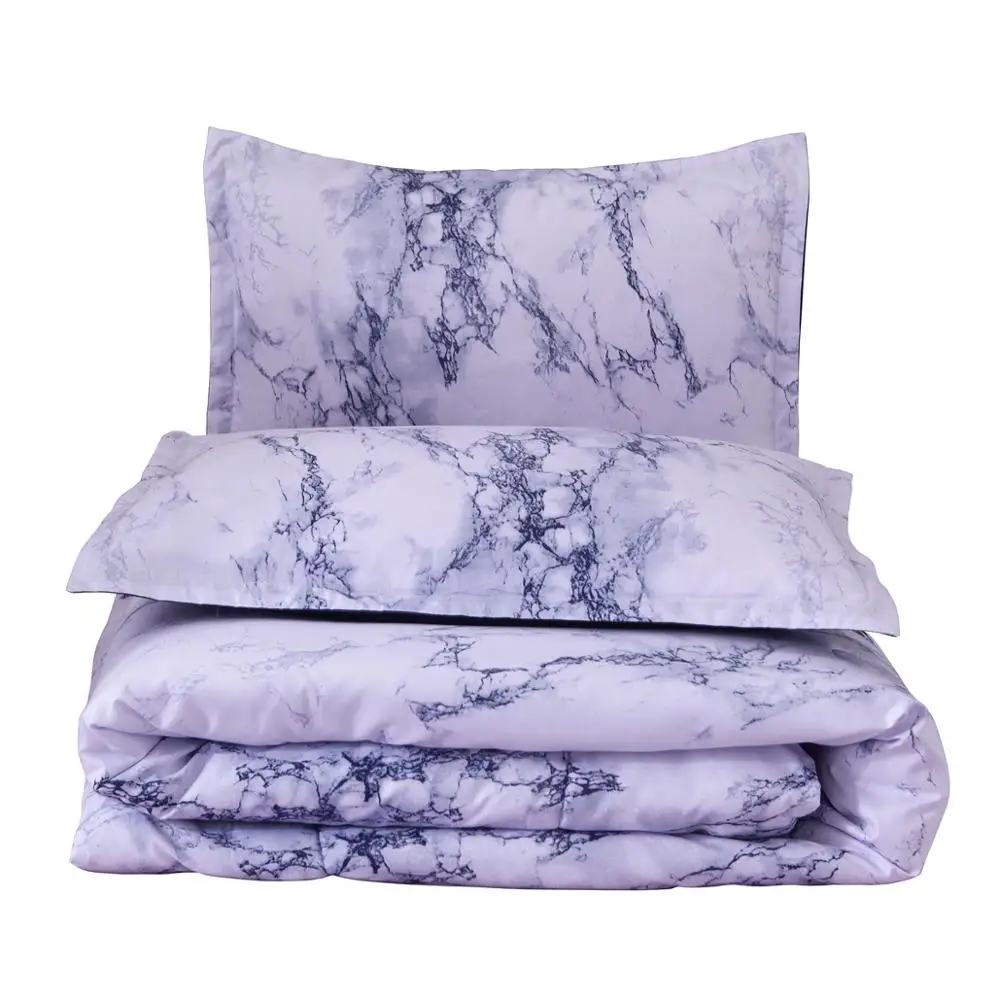 

Luxurious Winter Warm Quilt Skin-friend Soft Quilted Duvet Comforter Pillowcase Simple Nordic Marble Pattern Adults Bed Quilt