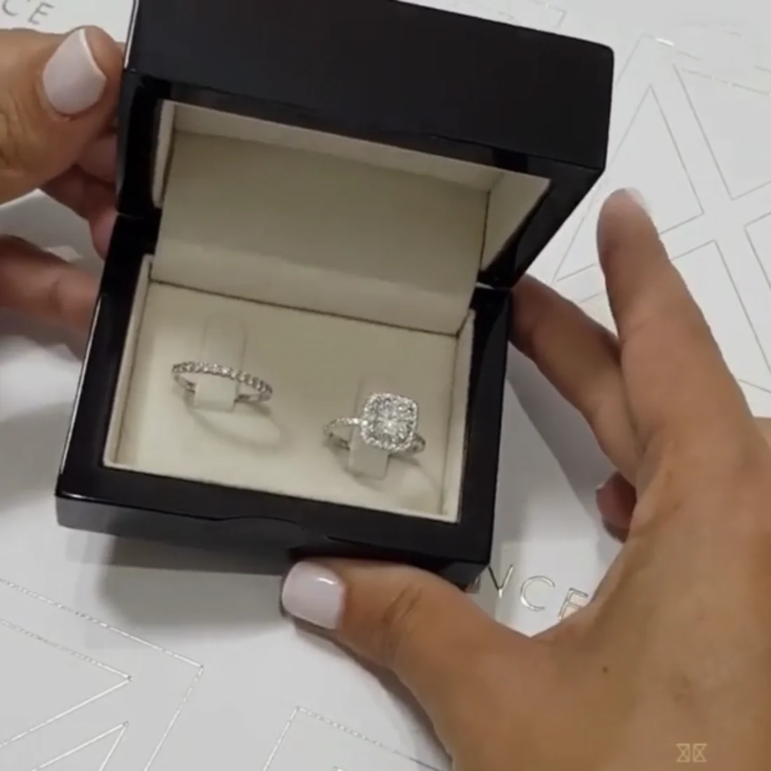 

Luxury 925 Sterling Silver 2ct Simulated Diamond Wedding Engagement Cocktail Rings set for Women Gemstone Fine Jewelry wholesale