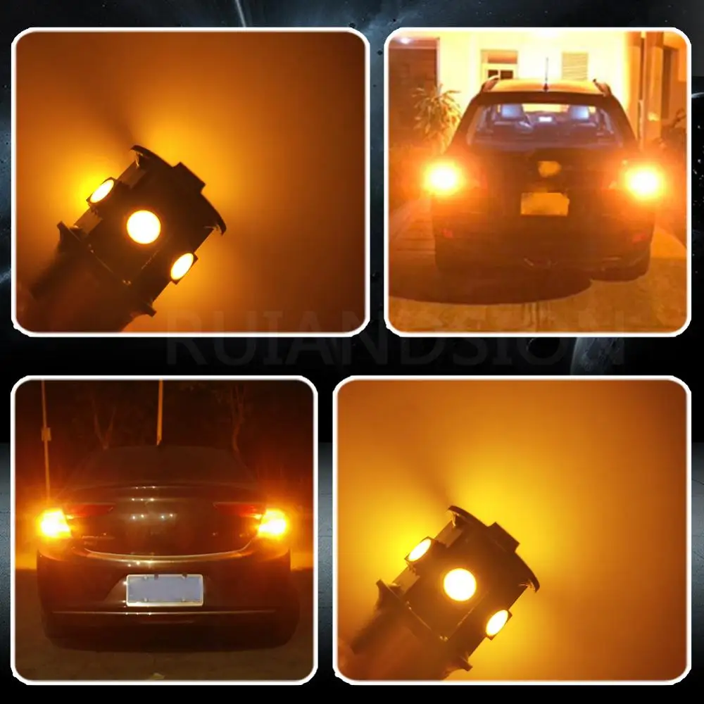 

10PCS 6V 12V 24V 6-30V 1157 BAY15D P21/5W LED Car Tail Brake Lamps Auto Turn Signal Bulb Daytime Running Lights Red White Yellow