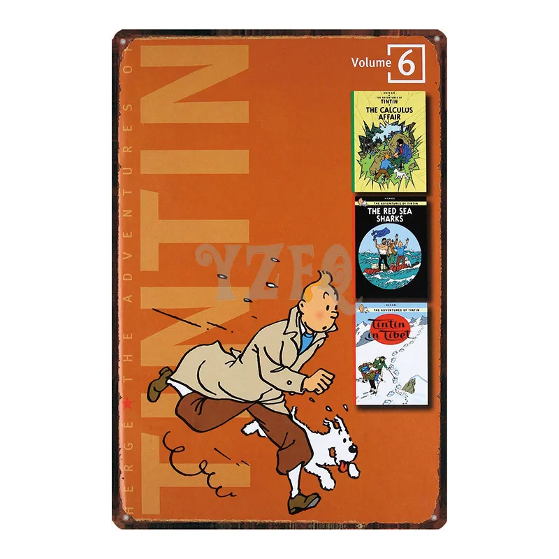 DU-2971 Tintin мультфильм жестяная вывеска металлическая пластина железная живопись детская комната настенный бар домашнее искусство Ремесло Декор 30X20 см DU-2967 - Цвет: DU-2971