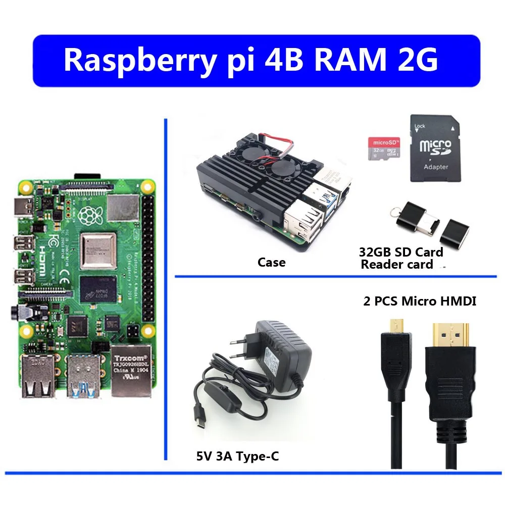 Официальный Raspberry Pi 4 Модель B макетная плата комплект ОЗУ 1 г/2 г/4 г 4 ядерный процессор 1,5 ГГц 3 Спидера, чем Pi 3B - Цвет: Коричневый