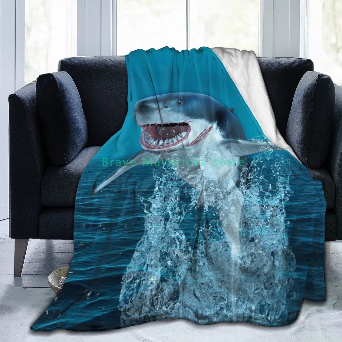 

1-милая Акула, 3D искусственная кожа, простыня, мягкое одеяло, покрывало для кровати, текстильное декоративное одеяло