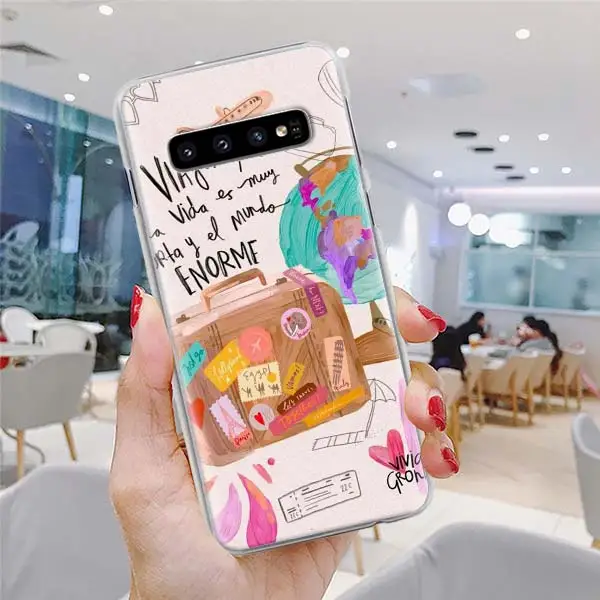 H08 Карта мира самолет Дорожный Чехол для телефона для samsung Galaxy S10 S10e S8 S9 Plus Note 10 Plus 9 8 S6 S7 Edge Твердый Чехол - Цвет: H08