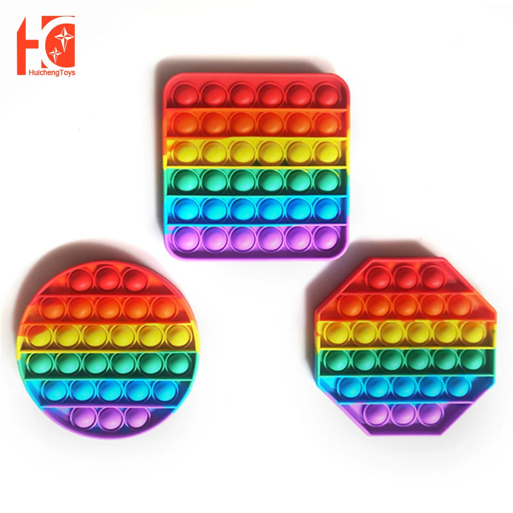 

Push Bubble Pop it Fidget Toy Pop it Fidget Stress Relief Toy for Kids Rainbow Pop Squeeze Game Multifunction Stress Relief Toys