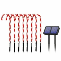 solar christmas light christmas candy cane pathway lights christmas decoration for home garden 2021 new year xmas lawn lights