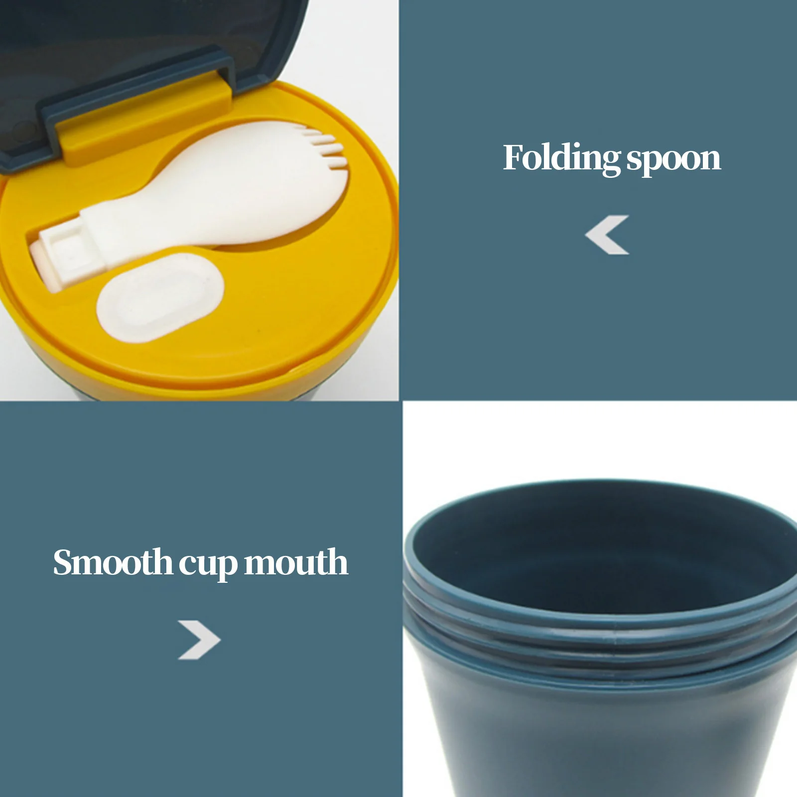 

450ML Portable Soup Bottle Heat Cool Keep Insulation Mug Cup Outdoor Travel Thermal Lunch Box Drinking Cup With Folding Spoon