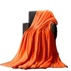 Оранжевое мягкое и удобное фланелевое одеяло для взрослых, диванкроватьдорожное лоскутное однотонное покрывало 4 размера