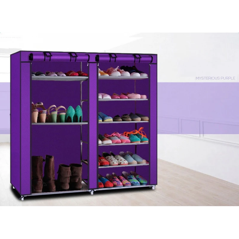 Стойка для обуви стойка с нетканым полотняным покрытием двухрядная 12