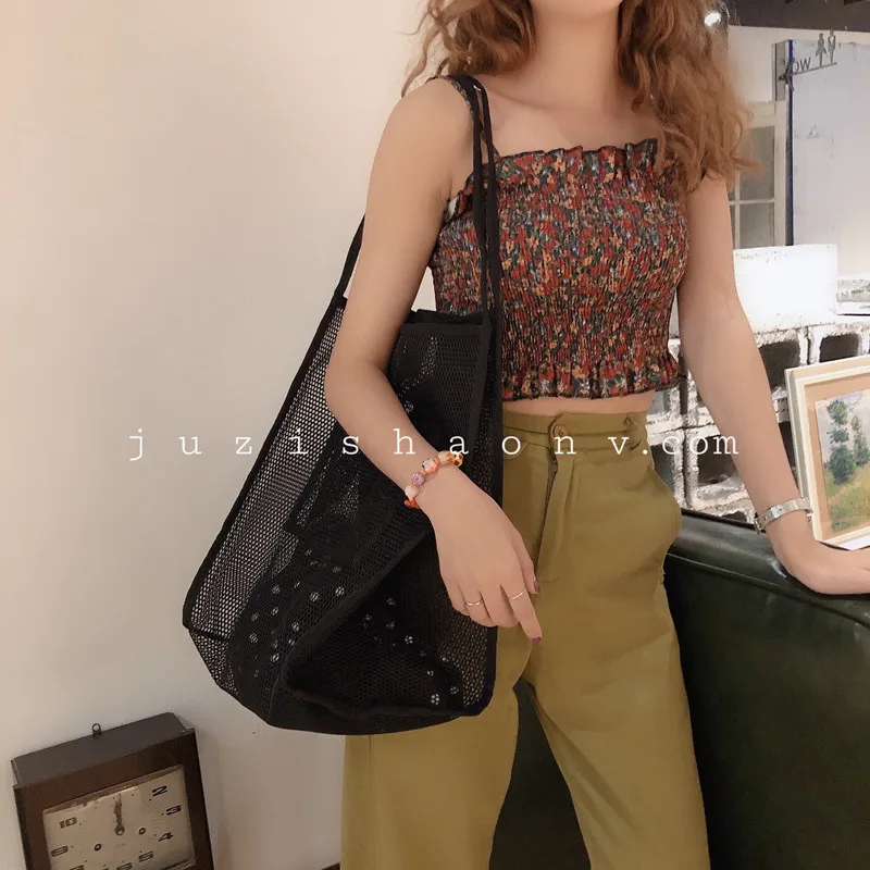 Легкая сетчатая Сумка-тоут для женщин вместительные мешки хранения игрушек