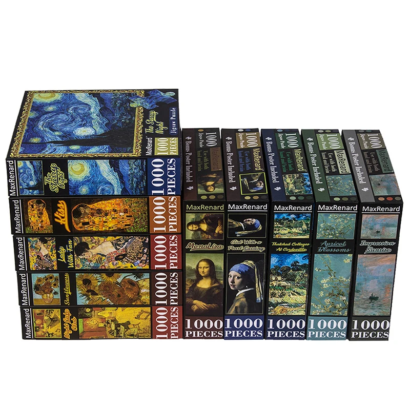 

1000 Pieces Paper Educational Toys World Famous Painting Van Gogh Sunflower Paper Puzzle Parent-child Toys Puzzles For Adults